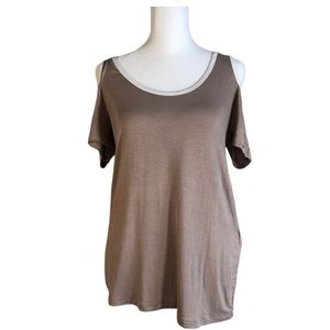 NWT Forever 21 S Cold Shoulder T-Shirt Taupe